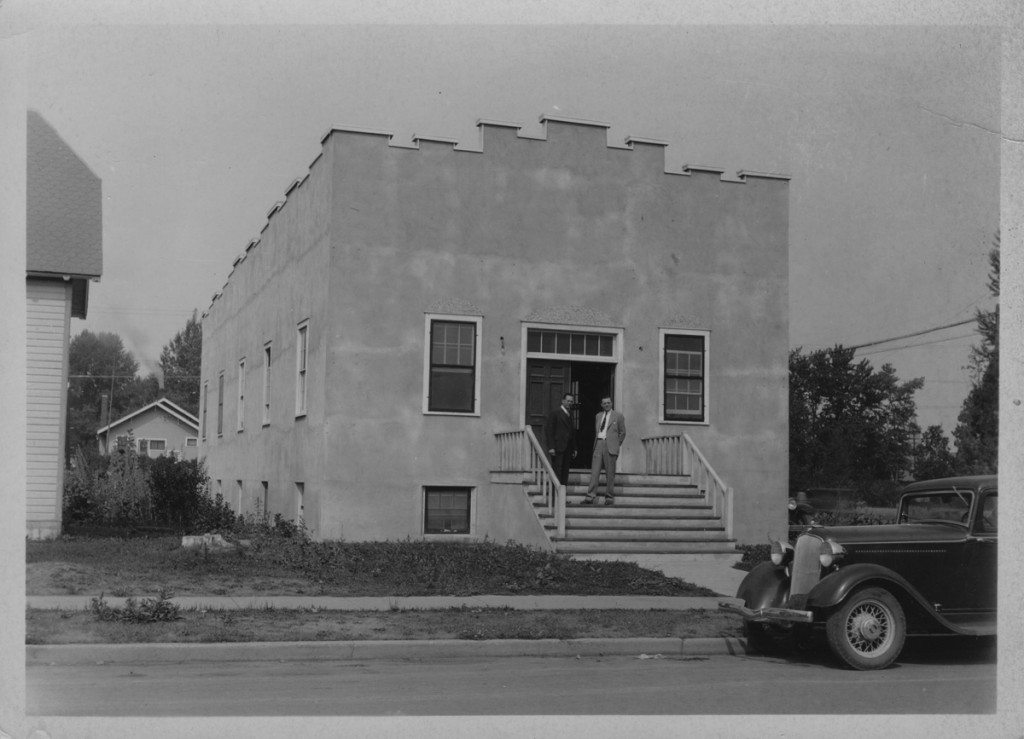 Pastor Hoff and Dr. Heetderks in front of Grace Gospel Tabernacle