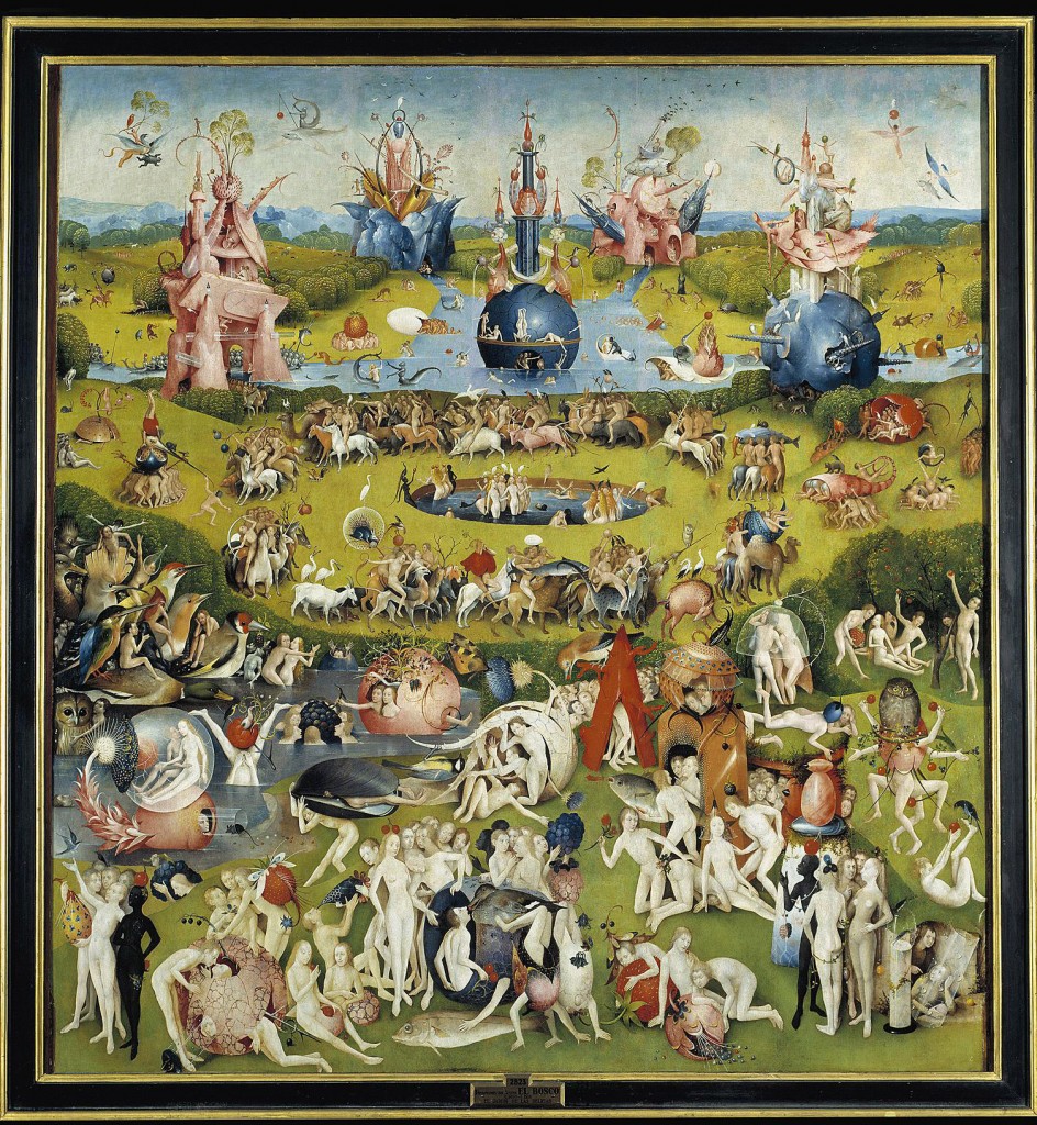 The Garden of Earthly Delights: Allegory of Luxury, central panel of triptych, c.1500 (oil on panel). Hieronymus Bosch.