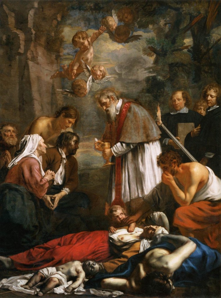 Jacob van Oost the Younger.  St. Macarius of Ghent Giving Aid to the Plague Victims. c. 1673. 